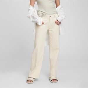 GAP Cream Wide-Leg Jeans